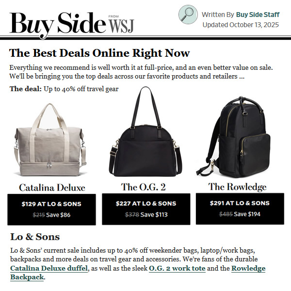Lo & Sons in Wall Street Journal