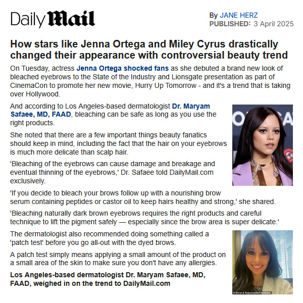 Maryam Safaee MD in Daily Mail